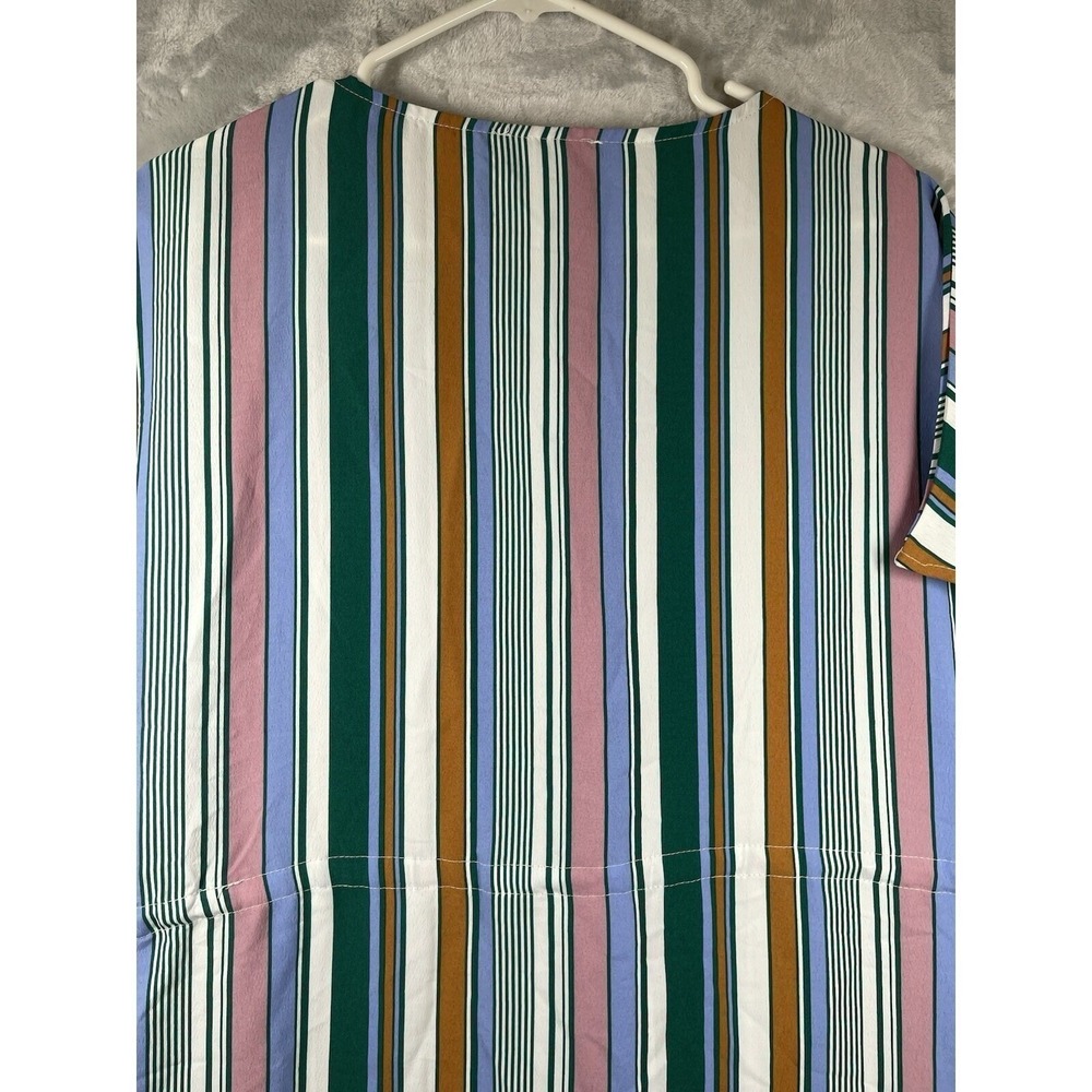 Brickyard Buffalo Womens Large Striped Dress Drawstring Waist Short Sleeve - Picture 10 of 10